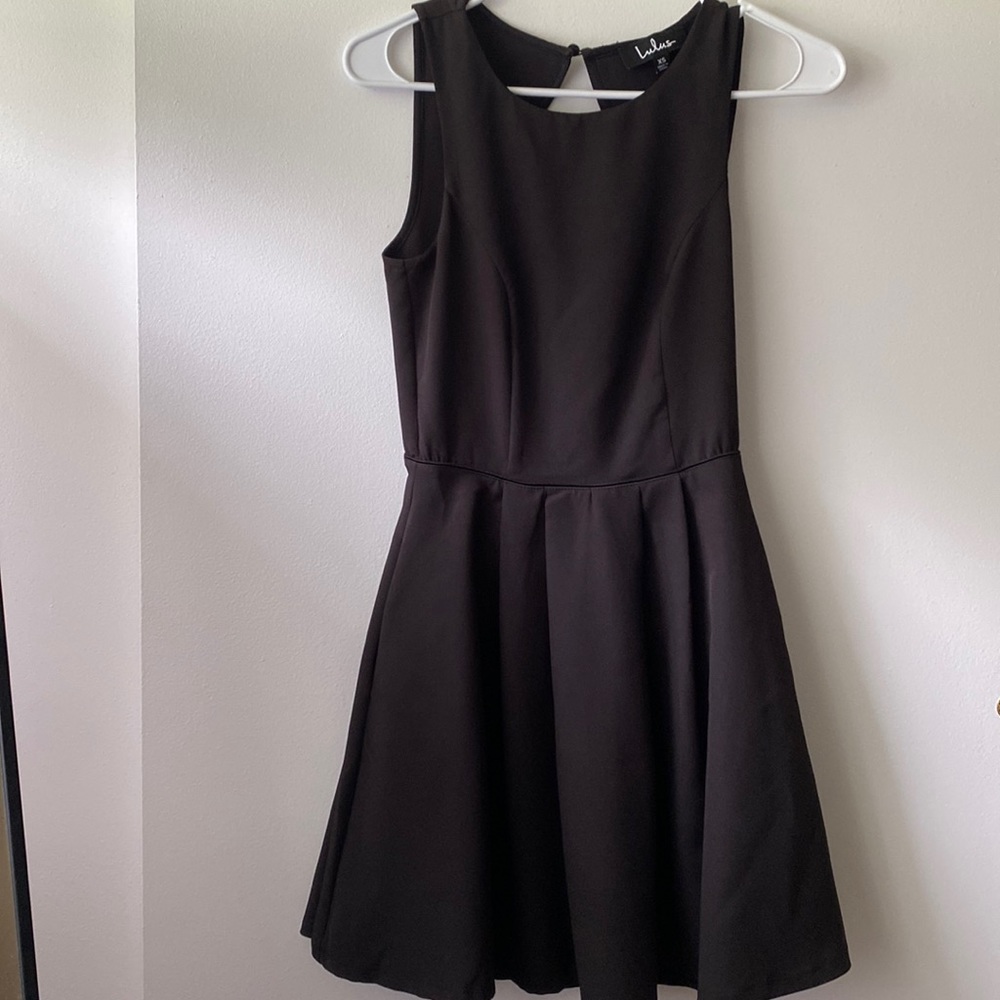 Lulus black mini dress with cut out back size xs